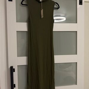A New Day Khaki Sleeveless Midi Dress
